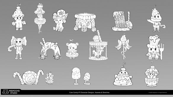 Creature Lineart Concept Sheet
