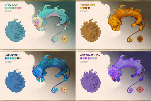 Colored Creature Sketch Concept Sheet