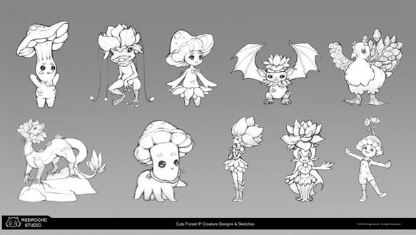 Creature Lineart Concept Sheet